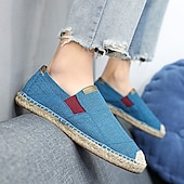 economico Slip-ons e mocassini da uomo-scarpe espadrillas slip-on da uomo rosse con suola in juta - scarpe estive comode e alla moda per l&#039;uso quotidiano
