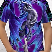 ieftine Animale 3D pentru băieți-Tricou Ruth Thompson pentru băieți, cu imprimeu 3D animal, mânecă scurtă, vară, primăvară, modă, simplu, copii 4-12 ani, guler rotund, pentru exterior, casual, zilnic, croială regulată