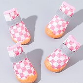 tanie Buty i ochraniacze na łapy-buty dla psów dużych małych średnich psów - oddychające buty dla psów na lato, gorący chodnik, ochraniacze na łapy do spacerów na świeżym powietrzu, zimowy śnieg, antypoślizgowe gumowe buty dla psów