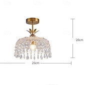 economico Luci a sospensione-Moderna plafoniera in cristallo, anticorrosione e antiruggine, corpo lampada in metallo con attacco E27, lampadario semi-sospeso a filo, per sala, camera da letto, plafoniere a LED 110-240 V.