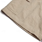 preiswerte Urlaub-Herren Shorts Leinenshorts Sommershorts Strandshorts Kordelzug Elastischer Bund Mehrere Taschen Einfach Knielang Outdoor Ferien Strand Urlaub Hawaiianisch Schwarz Weiß Unelastisch