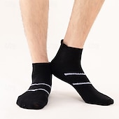 cheap Men's Socks-Men's 5 Pairs Multi Packs Socks Running Socks Casual Socks Black White Color Plain Vacation Sports &amp; Outdoor Daily Basic Medium Spring Fall Fashion Casual