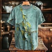 abordables T-shirts 3D-Homme Abstrait T-shirt Manche Courte T-shirt Impression 3D Col ras du cou Col rond Chemise Rétro Vintage Vintage Rétro Soirée Rue Occasionnel Vert Été Printemps Vêtement Tenue S M L XL XXL XXXL 4XL
