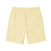 baratos Calções Elite Masculinos-Homens Calção Shorts de praia Com Cordão Cintura elástica com cordão Tecido Respirável Pavio Humido Curto Formal Casamento Ao ar livre Elegante Férias Branco Amarelo Micro-Elástica