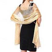 economico Scialli-Scialle Donna Elegante Signore Senza Maniche Poliestere Stole da matrimonio Con Colore puro Per Matrimonio Estate