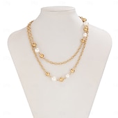 abordables Colliers-Collier Sautoir Perle d&#039;imitation Femmes Élégant Mode Mignon Perles Mignon Rond Colliers Tendance Pour Mariage Soirée Quotidien