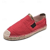 economico Slip-ons e mocassini da uomo-scarpe espadrillas slip-on da uomo rosse con suola in juta - scarpe estive comode e alla moda per l&#039;uso quotidiano