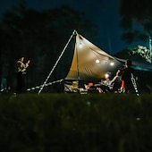 economico Striscie luci a batteria-1 corda luminosa da campeggio per esterni, 3 m/5 m/10 m, impermeabile IP66, corda antivento per tenda con 8 modalità di illuminazione, design durevole e vano batteria impermeabile AA.