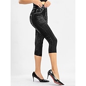 cheap Blue 3D Print-Women&#039;s Leggings Capri Pants 3D Print Chinos Vintage Streetwear Casual Calf-Length High Waist Plain Printing Comfy Soft Comfortable Stretchy Outdoor Street Black Red Blue Gray Summer Slim Fit