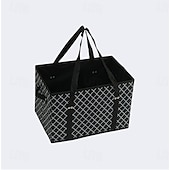 baratos Arrumação e Organização-Sacolas de compras reutilizáveis, cesta de piquenique dobrável, bolsa de armazenamento de viagem portátil, cesta de compras portátil de tecido não tecido, organizador de frutas e vegetais dobrável