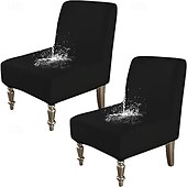 baratos Cobertura de Sofa-Capa para cadeira elástica sem braços, de cor sólida e à prova d&#039;água, de 1 peça, em couro sintético durável, para cadeiras individuais grandes, ideal para proteção de móveis residenciais e de hotéis