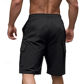 economico Classico-Per uomo Pantaloncini cargo Shorts Pantaloncini Estivi Coulisse Elastico in vita Multi-tasche Semplice Comodità Indossabile Lunghezza al ginocchio All&#039;aperto Sport Quotidiano Moda Casual Nero Giallo