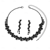 levne Sady šperků-Svatební šperky Soupravy 2 Umělé diamanty 1 x náhrdelník Náušnice Dámské Elegantní stylové Klasické Půvab Klasika láska Drahocenný Sada šperků Pro Svatební Dar
