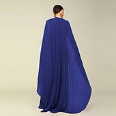 economico Matrimonio Informale / Di Giorno-Abiti A-Line Quinceanera elegante abito formale matrimonio lunghezza al pavimento maniche lunghe scollo alto chiffon con pieghe