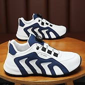 abordables Zapatillas Informales-Zapatillas deportivas blancas y rojas para hombre con cierre boa: de alto rendimiento, elegantes, ideales para correr, gimnasio y ropa informal.