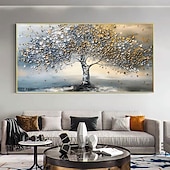 abordables peintures à l&#039;huile d&#039;arbre-Peinture à l&#039;huile originale faite à la main sur toile représentant un arbre de vie, art mural abstrait pour décoration intérieure, avec cadre tendu, sans cadre intérieur