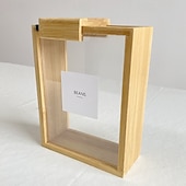 abordables Rangement et organisation-Distributeur de nourriture 2 l, récipients de stockage de nourriture en bambou faciles à nettoyer avec un panneau de porte amovible en PVC, distributeurs de céréales pour servir du thé, du café, du