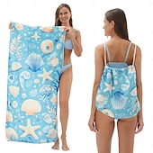abordables ensembles de serviettes de plage-Serviettes de piscine à séchage rapide, serviettes de plage absorbantes 2 en 1, serviettes de camping pliables dans un sac de rangement, pliables, pour piscine, salle de bain, camping