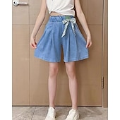 economico Pantaloni e gonne-Bambini Ragazze Pantaloncini Tinta unica Streetwear Nodo da legare Scuola Dai 4 anni in su Estate Azzurro
