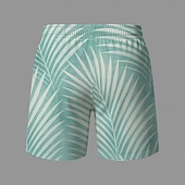 preiswerte Tropische Pflanzen &amp; Blumen-Herren Palmblatt Tropische Pflanzen Badehosen Badeshorts Boardshorts Mittlere Taille Streetwear Hawaiianisch Strandurlaub Seitentaschen Netzfutter Elastischer Kordelzug in der Taille Designer