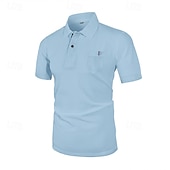 preiswerte Klassisches Poloshirt für Herren-Herren Golfshirt Golf Poloshirts Arbeit Lässig Revers Kurzarm Basic Modern Einfach Knöpfe Jacquard Sommer Normale Passform Schwarz Weiß Marineblau Blau Meerblau Dunkelgray Golfshirt