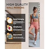 baratos Adesivos de Parede-Pacote com 4 espelhos de parede de vidro de 12&quot; x 12&quot; sem moldura, espelhos de corpo inteiro montados na parede para quarto, academia, porta de banheiro