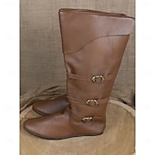 abordables Calzado-Medieval Renacimiento Zapatos Botas hasta la rodilla Botas planas de jazz Hombre Celta Pirata Víspera de Todos los Santos Mascarada Rendimiento LARP Feria Ren Adulto Zapatos