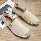tanie Buty casual slip-on-męskie czarne espadryle wsuwane z podeszwą jutową - casualowe, wygodne obuwie letnie do noszenia na co dzień