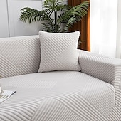 preiswerte Sofabezug-Stretch-Sofabezug, Schonbezug, Jacquard, elastisch, Sofagarnitur, Sessel, Loveseat, 4- oder 3-Sitzer, L-Form, grau, botanische Pflanzen, weich, strapazierfähig, waschbar