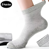 economico calzini da uomo-Per uomo 5 Paia Pacchi Multipli Calzini Calzini da Corsa Calzini Casual Nero Bianco Colore Semplice Vacanza Sport &amp; Outdoor Quotidiano Base Medio Primavera Autunno Moda Casual
