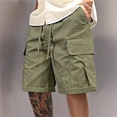 billige Klassisk-Herre Cargoshorts Outdoor Shorts Joggeshorts Casual shorts Shorts til turbruk Elastisk midje Multi lomme عادي Fukttransport Anvendelig Knelengde utendørs Avslappet Daglig Ferie Mote Svart Lysegrønn