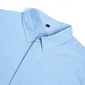 voordelige Vakantie-Voor heren Overhemd Linnen overhemd Zomer overhemd Button-down overhemd Normaal shirt Strand hemd Effen Kleur Vakantie Dagelijks Zwart Wit Blozend Roze blauw Korte mouw Kraag Zomer Kleding