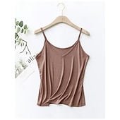 ieftine Top simplu-Pentru femei Camisole Tank Top Culoare solidă Zilnic De Bază Casual Fără manșon Cu Bretele Topuri obișnuite Zilnic Fără Spate Negru Alb Roz Îmbujorat Bleumarin Trifoi Vară
