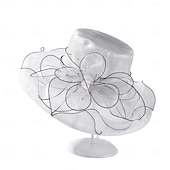 billige Partyhatter-Hatter organza Bryllup Aftenselskap Te Fest Strand Hesteløp Elegant søt stil Solbeskyttelse Med Blomster Hodeplagg Hodeplagg