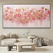 cheap Floral/Botanical Paintings-Mintura Handmade Heart Chart Press Oil Paintings On Canvas Wall Art Decoration Modern Abstract Picture For Home Decor Rolled Frameless Unstretched Painting