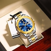 economico Orologi al quarzo-Orologio da polso di lusso da uomo, impermeabile, luminoso, con settimana e data, originale, in acciaio inossidabile, sportivo, al quarzo, da uomo.