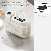 economico elettrodomestici-Mini macchina per il ghiaccio portatile – produzione di ghiaccio rapida in 10-15 minuti, 8 cubetti/ciclo, compatta e silenziosa, ghiaccio solido e cristallino, facile da pulire, ideale per casa, ufficio o feste