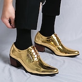 olcso Hivatalos-férfi arany metálfényű fűzős oxford cipő - elegáns, fényes, alkalmi lábbeli különleges alkalmakra