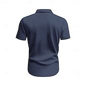 economico camicie casual da uomo-Per uomo Camicia Camicia Estiva Camicia casual Camicia di Velluto a Coste Camicia con Bottoni Camicia cargo Nero Bianco Blu marino scuro Azzurro cielo Albicocca Manica Corta A righe Bavero Casuale
