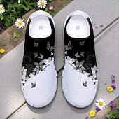 economico Sneakers da donna-Scarpe da passeggio da donna in maglia bianca con stampa di libellule colorate – slip-on casual leggere e traspiranti per passeggiate all&#039;aperto, viaggi estivi e uso quotidiano