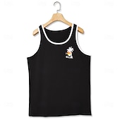 cheap Tank Tops-Men&#039;s Tank Top Vest Top Sleeveless Shirt Muscle Shirt Sleeveless Crew Neck Summer Coconut Tree Sports Fashion Comfortable Print Casual Beach Black White Green Top Tee for Men