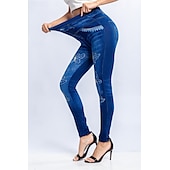 abordables Impression 3D Bleue-Leggings pour femmes Pantalons Impression 3D Chinos Vacances Streetwear Décontracté Longueur Complète Haute Taille Imprimé Papillon Confortable Doux Agréable Extensible Extérieur Rue Noir Bleu Été