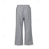 economico Pantaloni in cotone e lino con grafica-Per donna Pantaloni in cotone e lino Culotte Gamba Larga Pantaloni Eleganti Streetwear Casual Lunghezza intera Naturale A righe Tasca Elastico in vita Comodo Confortevole Streetwear Uscire Aalbicocca