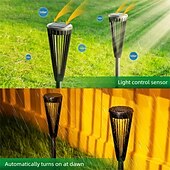 abordables Luces de camino y linternas-Luces solares LED para caminos al aire libre, impermeables, IP65, con encendido y apagado automático y 2 modos de iluminación. Iluminación de paisajes al aire libre para patios, jardines, caminos,