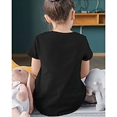 cheap Girl&#039;s 3D Cartoon-100% Cotton American Independence Day Kids Girls&#039; Black White USA T shirt Tee Crew Neck Short Sleeve Outdoor Vacation Daily Classic Casual Print Summer