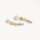 abordables Boucles d&#039;oreilles-Femmes Zircon Boucles d&#039;oreilles clous Géométrique Cœur Précieux Déclaration Élégant Simple Diamant Imitation Des boucles d&#039;oreilles Bijoux Argent Pour Mariage Soirée Travail Quotidien 1 Paire