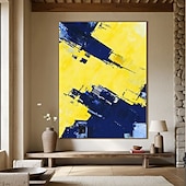 baratos Pinturas Abstratas-pintura a óleo amarela abstrata pintura a óleo feita à mão abstrata vórtice dourado pintura a óleo abstrata com textura artesanal pintada à mão impasto colisão pronta para galeria moldura flutuante