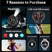 Χαμηλού Κόστους Smartwatch-Έξυπνο ρολόι s8pro με bluetooth κλήσεων, οθόνη HD 1,62&quot;, αδιάβροχο fitness tracker με βηματόμετρο, λειτουργίες πολλαπλών αθλημάτων, φωνητική υποβοήθηση, push μηνυμάτων, συμβατό με NFC
