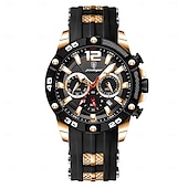 cheap Quartz Watches-912 New Multi functional Fashion Luxury Men&#039;s Waterproof Night Light Watch Silicone Strap Quartz Men&#039;s Watch