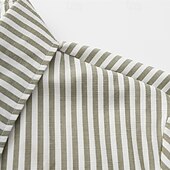 baratos Casacos &amp; Sobretudos para Homem-Homens jaqueta leve jaqueta de verão Jaqueta de Camisa Jaqueta de Transição Férias Diário Bolsos Verão Primavera Riscas Moda Clássico Lapela Padrão Rosa claro Azul Verde cáqui Casaco